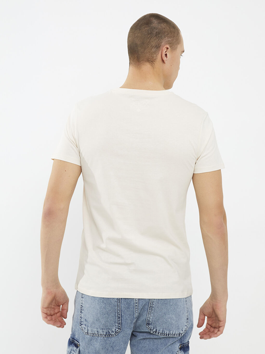 Crew Neck Short Sleeve Printed Combed Cotton Men's T-shirt-4