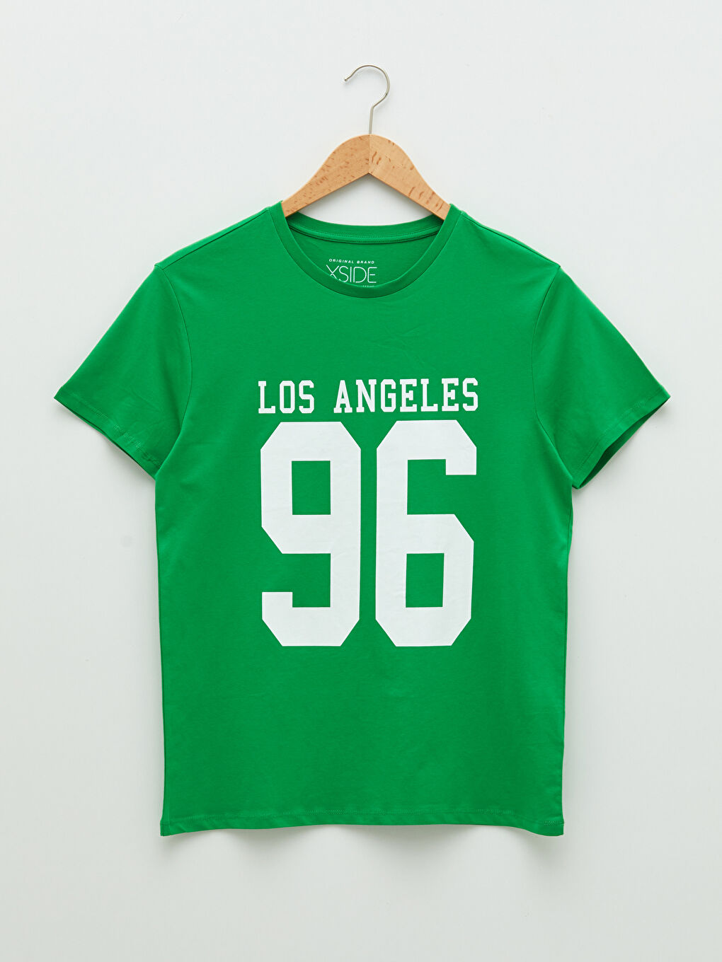 Yeşil Bisiklet Yaka Kısa Kollu Baskılı Penye Erkek Tişört-5