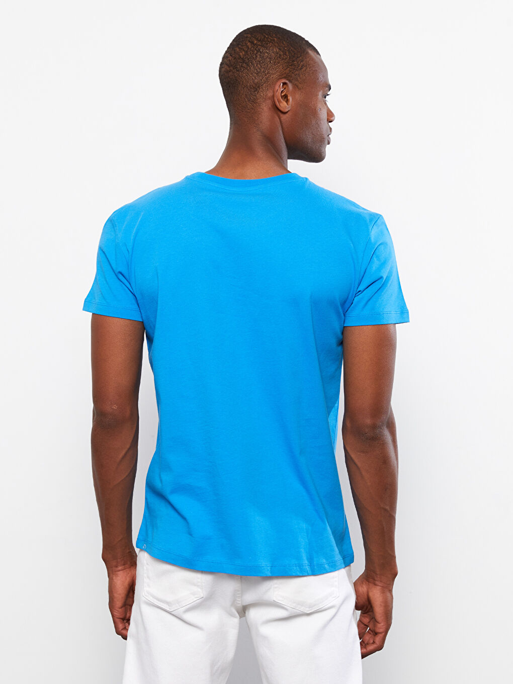 Mavi Bisiklet Yaka Kısa Kollu Baskılı Penye Erkek Tişört-4