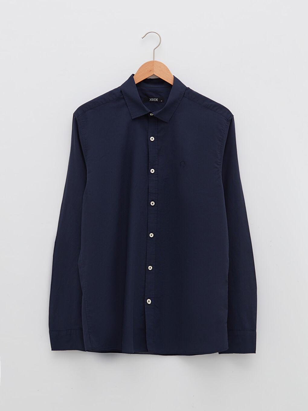 Lacivert Regular Fit Uzun Kollu Erkek Gömlek-5