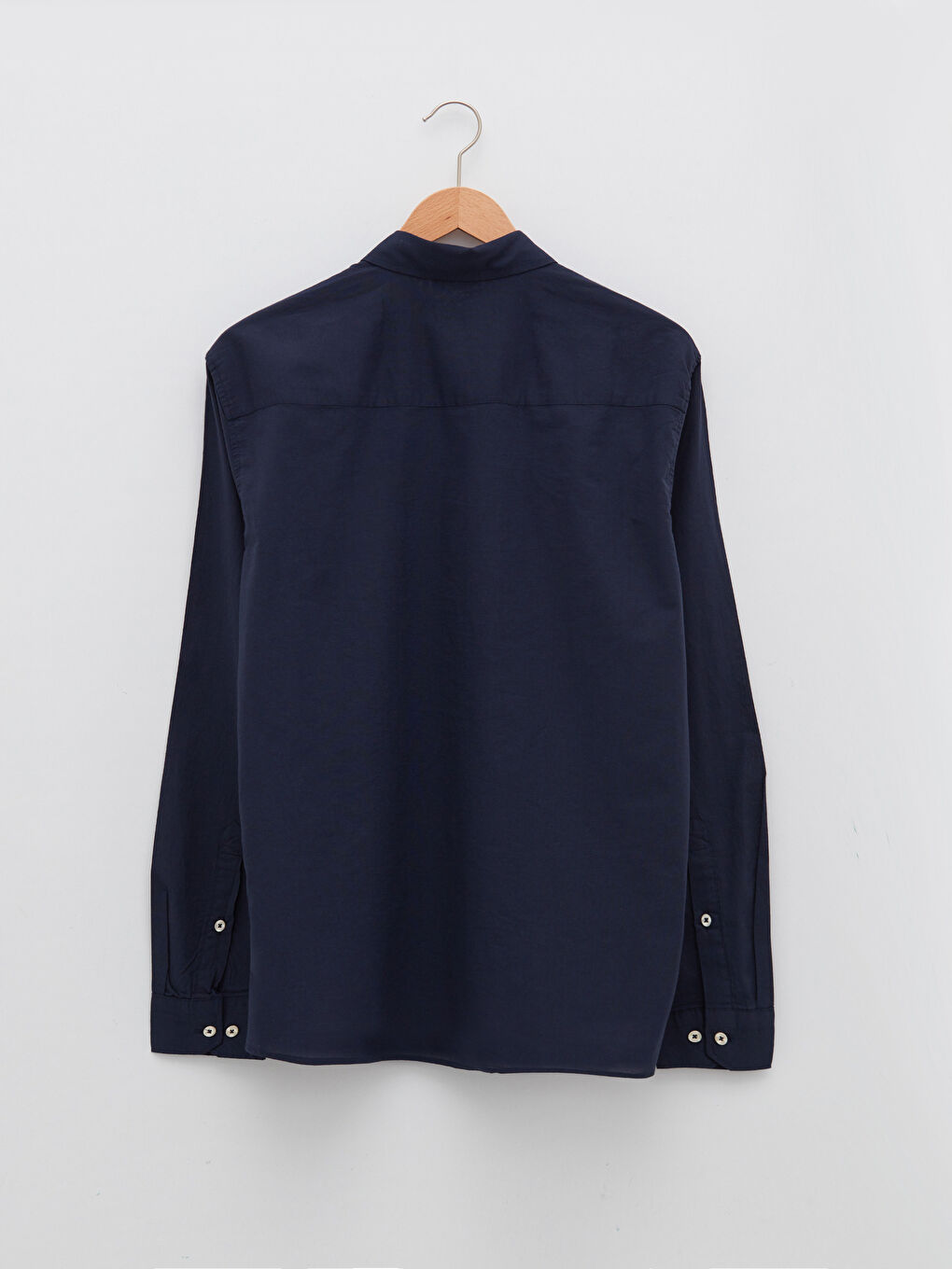 Lacivert Regular Fit Uzun Kollu Erkek Gömlek-6