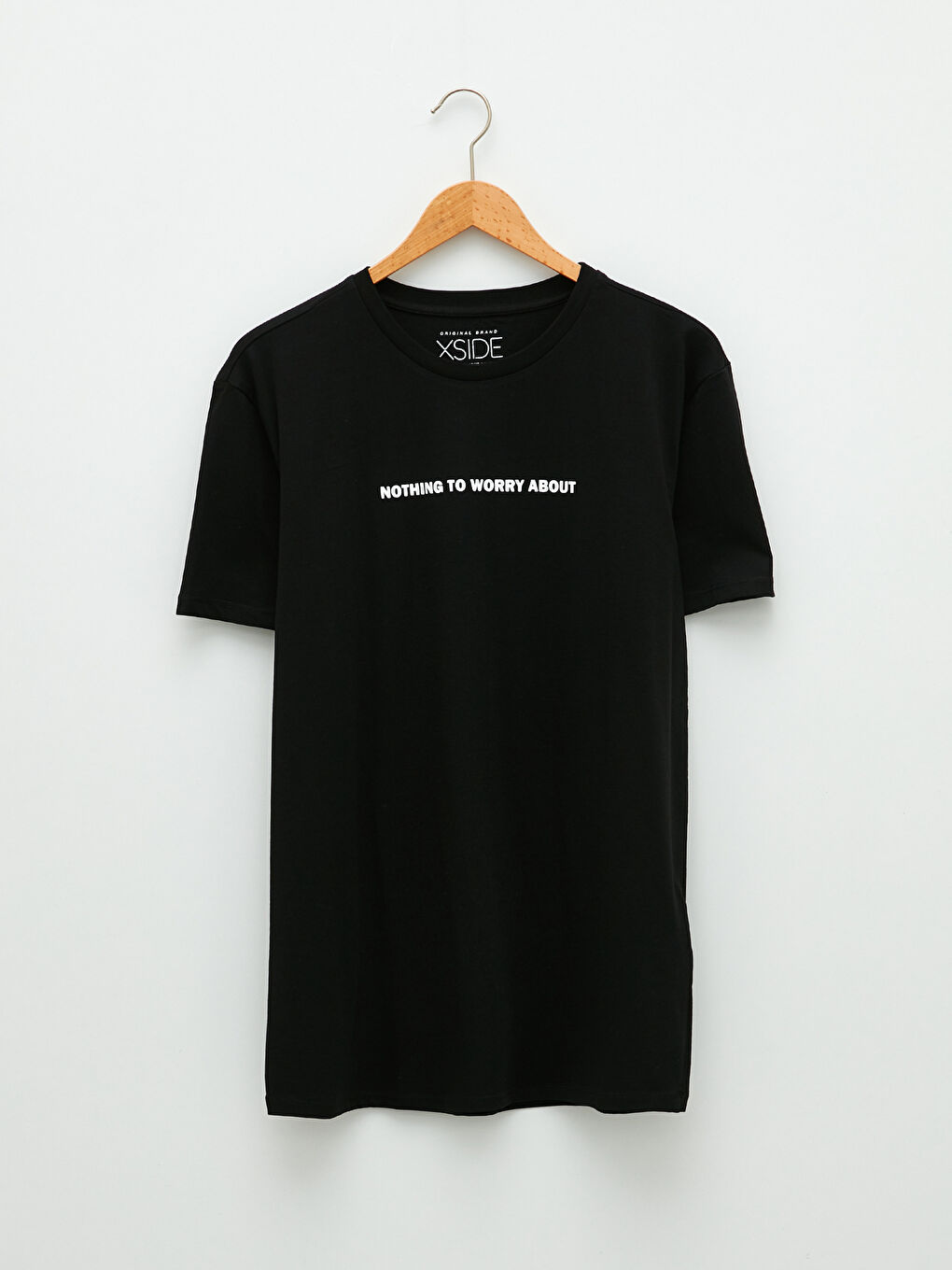 Siyah Bisiklet Yaka Kısa Kollu Baskılı Penye Erkek Tişört-5