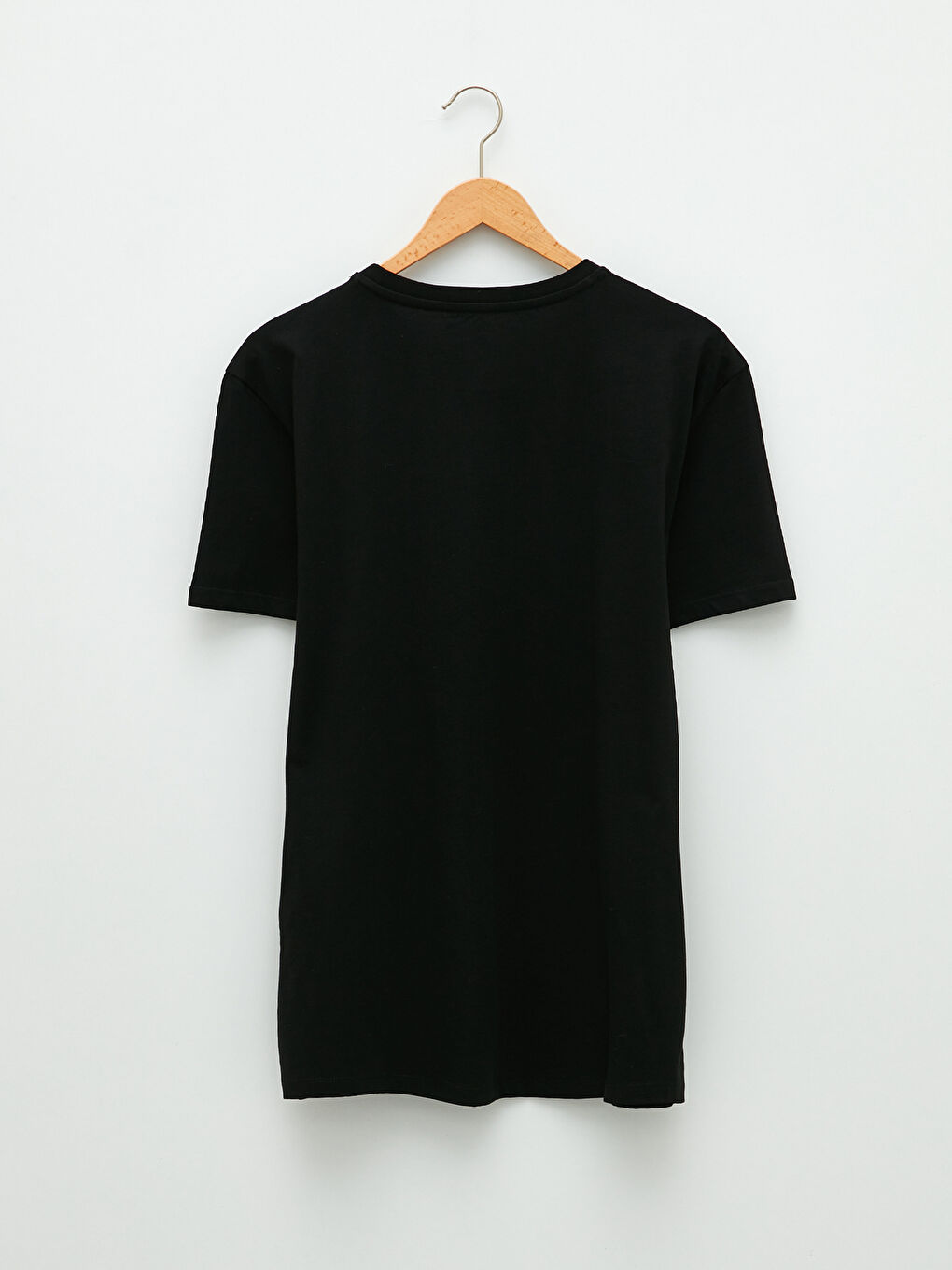 Siyah Bisiklet Yaka Kısa Kollu Baskılı Penye Erkek Tişört-6