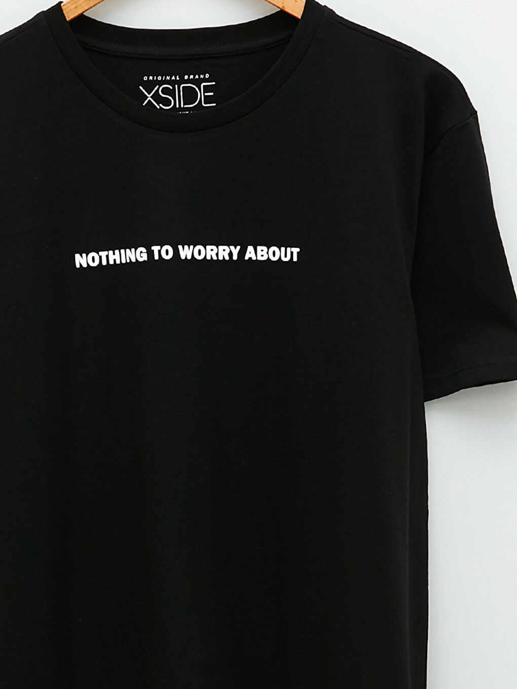 Siyah Bisiklet Yaka Kısa Kollu Baskılı Penye Erkek Tişört-7