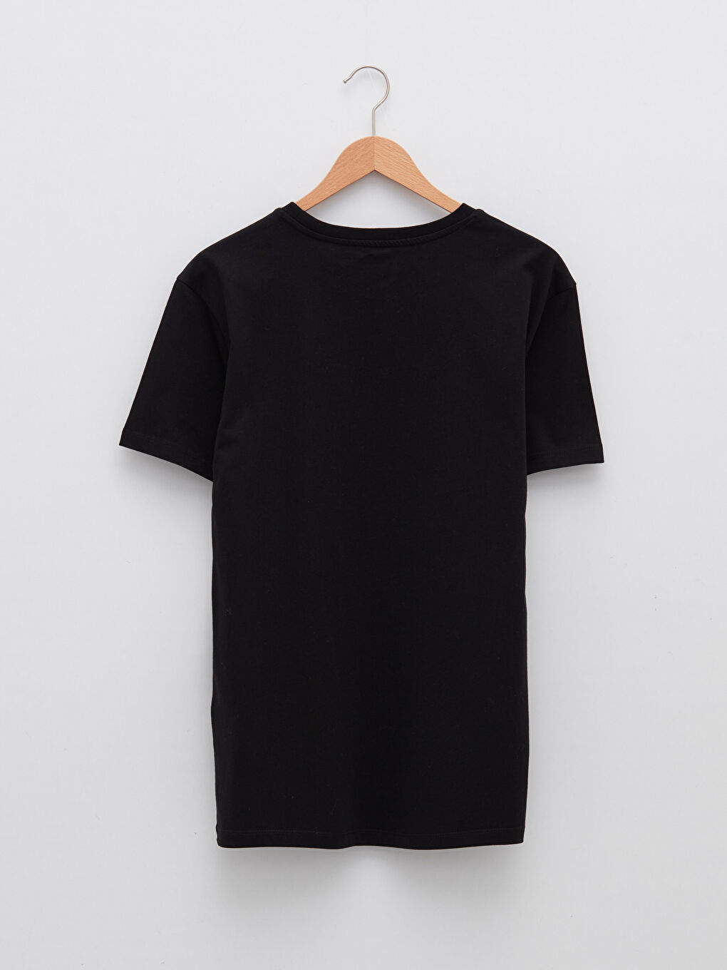 Siyah Bisiklet Yaka Kısa Kollu Baskılı Penye Erkek Tişört-6