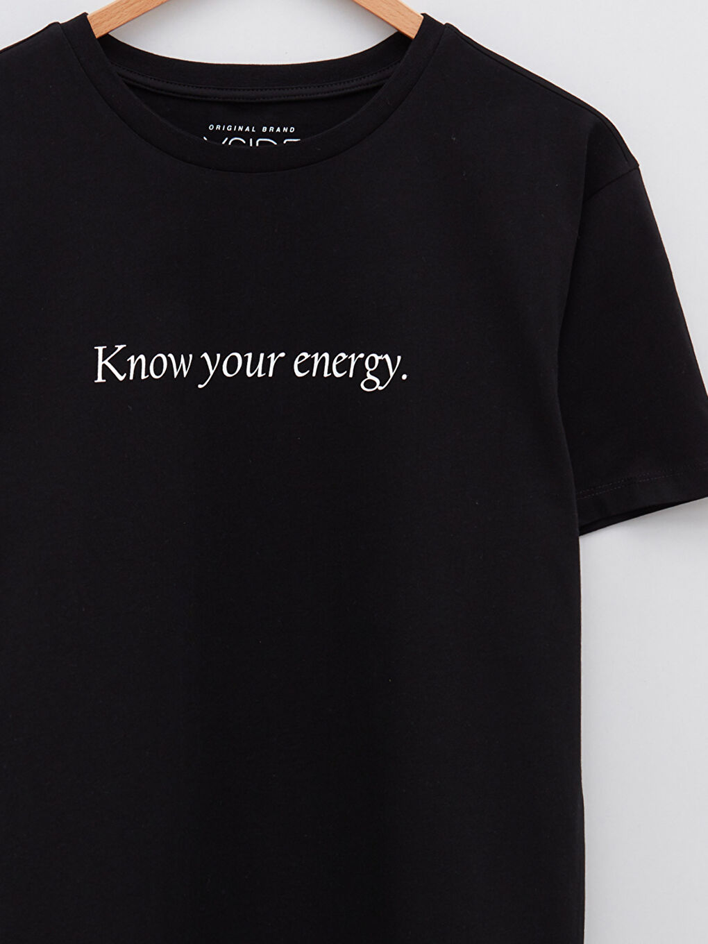 Siyah Bisiklet Yaka Kısa Kollu Baskılı Penye Erkek Tişört-7