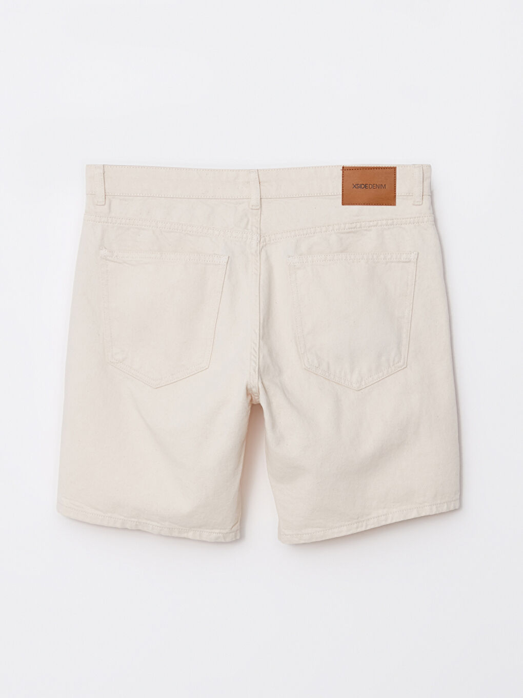Bej Standart Kalıp Erkek Jean Şort-8
