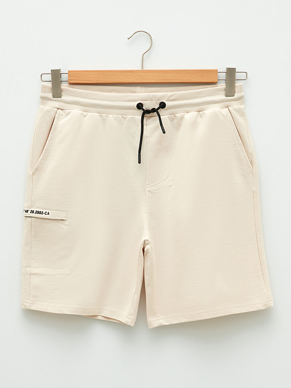 Bej Standart Kalıp Örme Erkek Şort-5