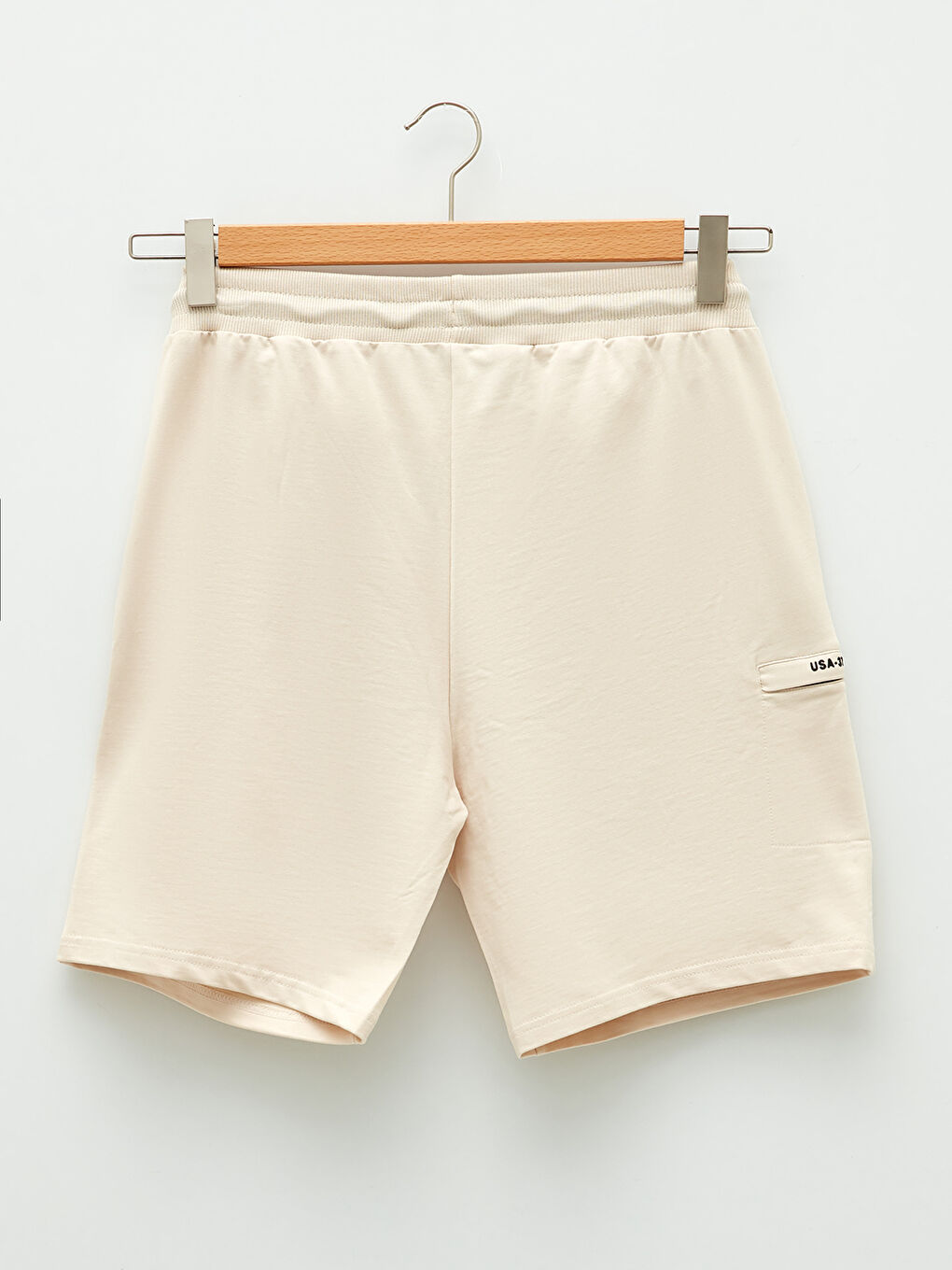 Bej Standart Kalıp Örme Erkek Şort-6