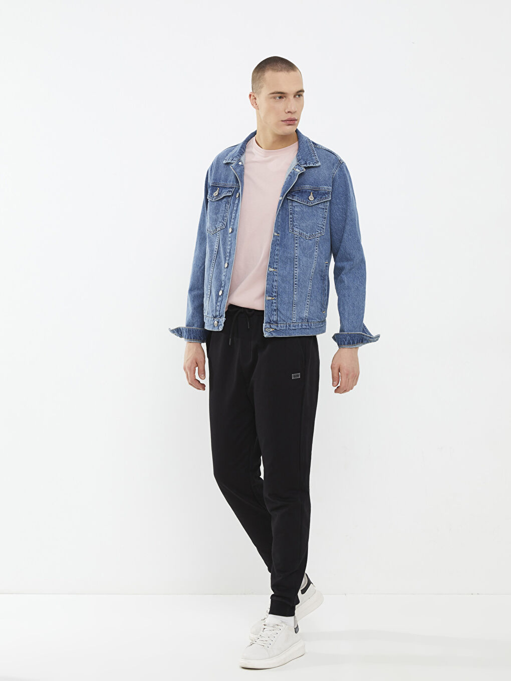 Siyah Standart Kalıp Erkek Eşofman Altı-1