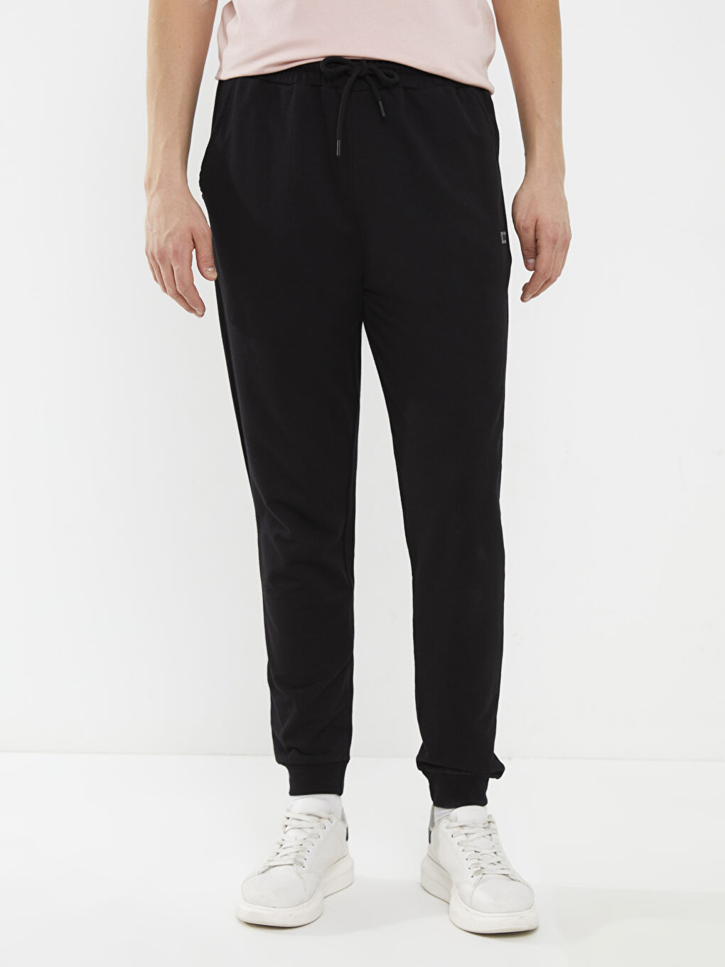 Siyah Standart Kalıp Erkek Eşofman Altı-2