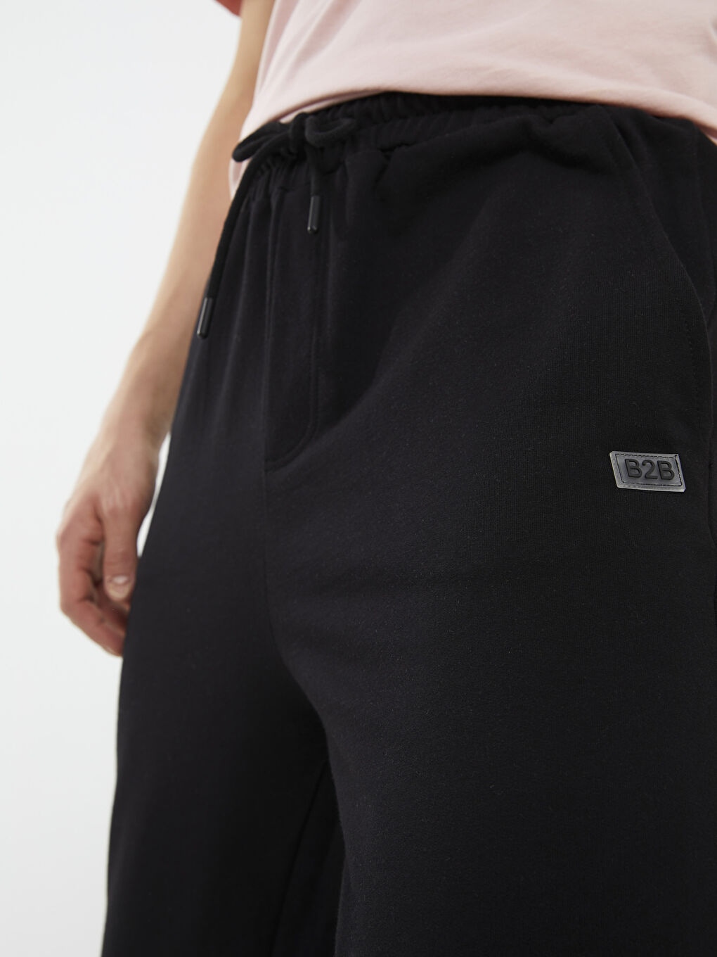 Siyah Standart Kalıp Erkek Eşofman Altı-3