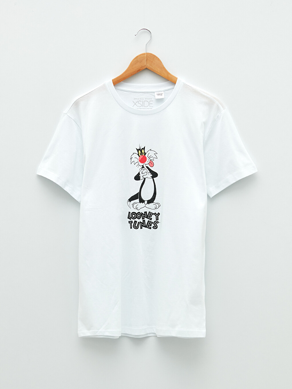 Bisiklet Yaka Kısa Kollu Looney Tunes Baskılı Penye Erkek Tişört-5