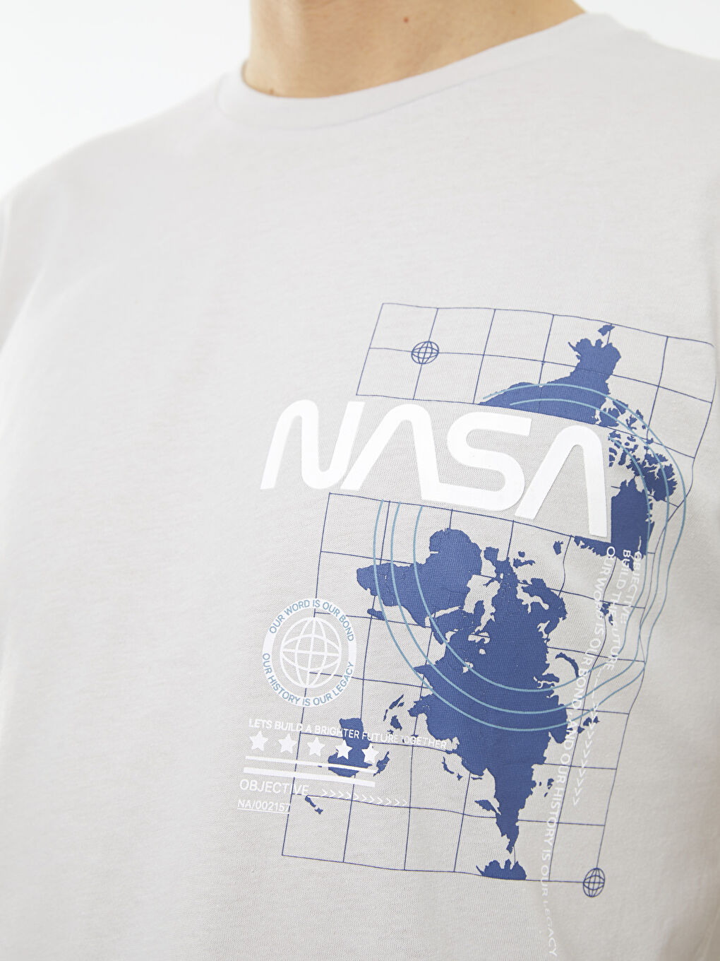 XSIDE Crew Neck Short Sleeve Nasa Printed Combed Cotton Men's T-Shirt -S2GD00Z8-RUC