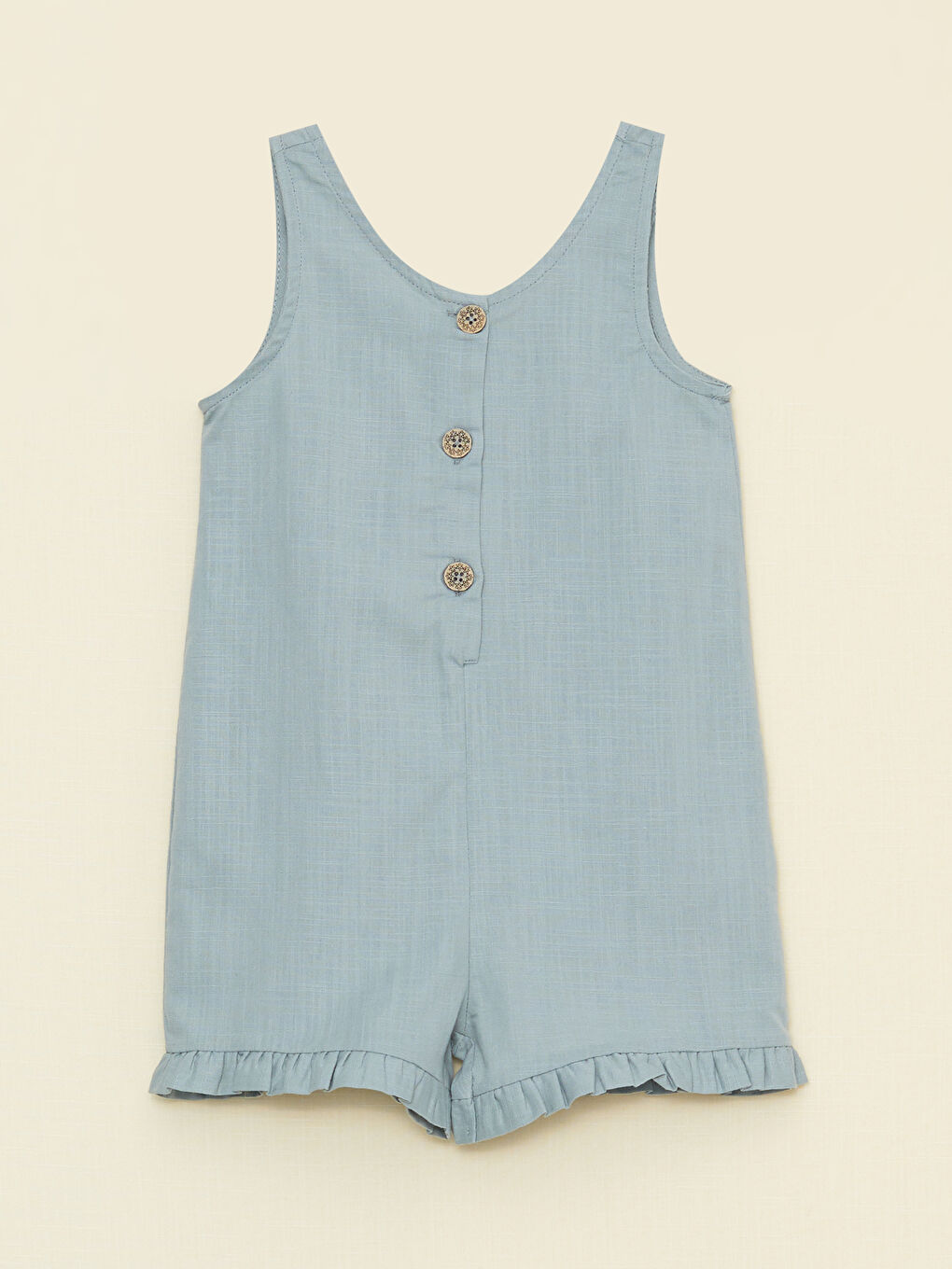 Basic Baby Girl Salopet with Crew Neck Straps