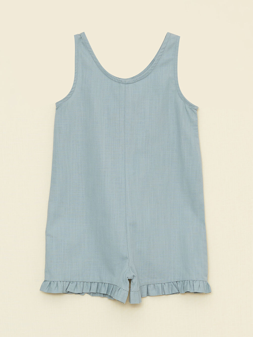 Basic Baby Girl Salopet with Crew Neck Straps-1
