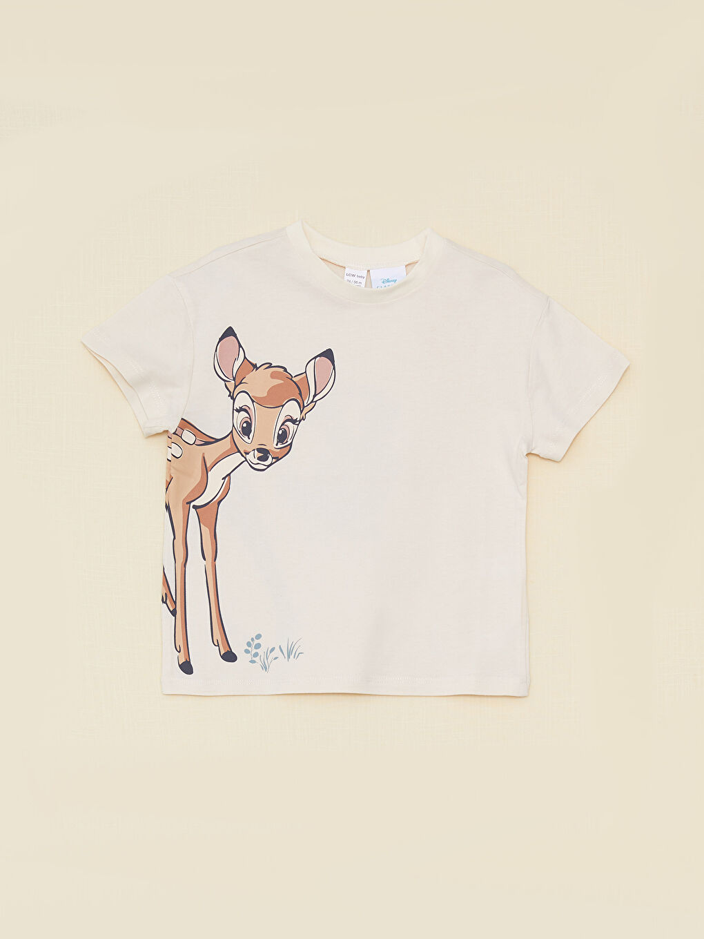 Crew Neck Short Sleeve Bambi Printed Cotton Baby Girl T-Shirt and Shorts 2-Pack Set-4