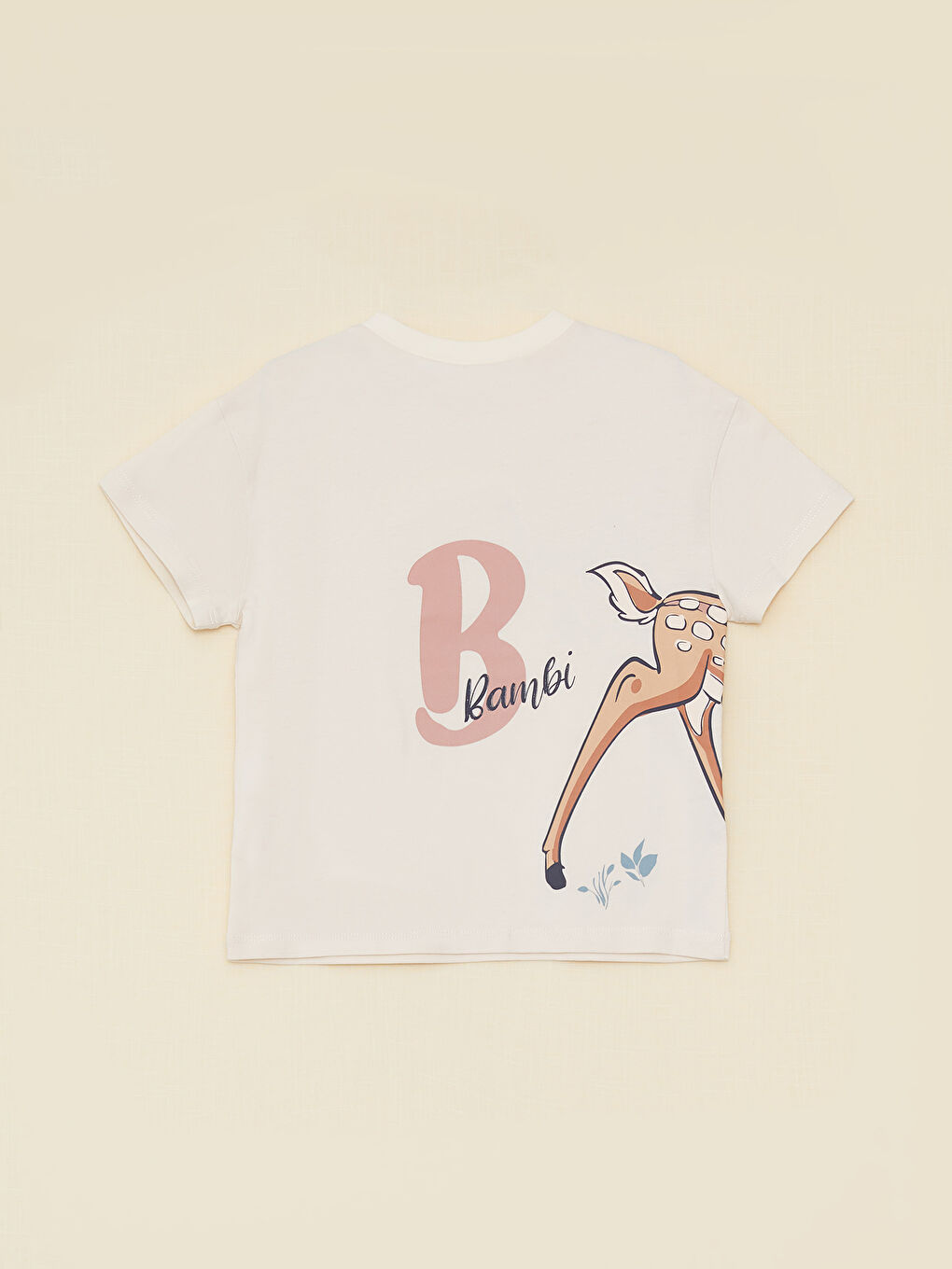 Crew Neck Short Sleeve Bambi Printed Cotton Baby Girl T-Shirt and Shorts 2-Pack Set-5