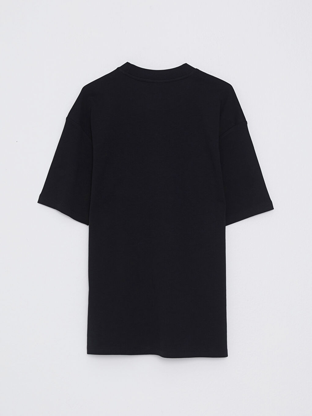 Siyah Bisiklet Yaka Kısa Kollu Erkek Tişört-6