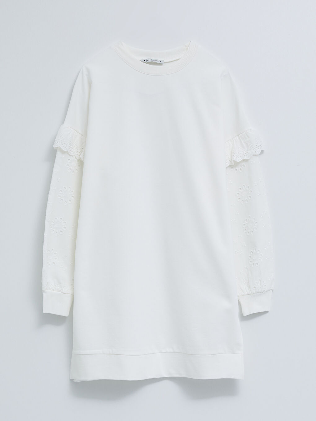 Crew Neck Embroidered Long Sleeve Oversize Women's Sweatshirt Tunic-5