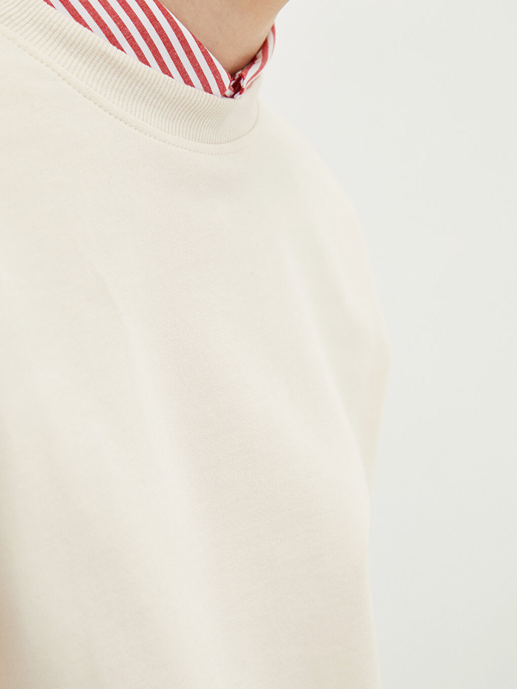 Crew Neck Straight Long Sleeve Oversize Cotton Women's Sweatshirt Tunic-3