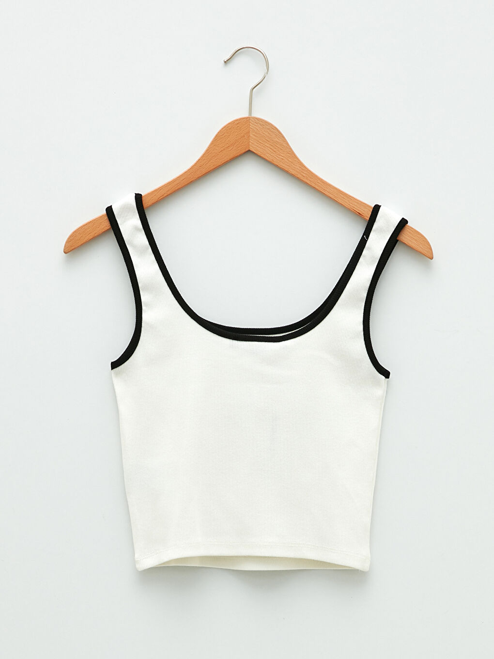 LCW Vision Women's U Neck Plain Crop Top -S2GE17Z8-FDU