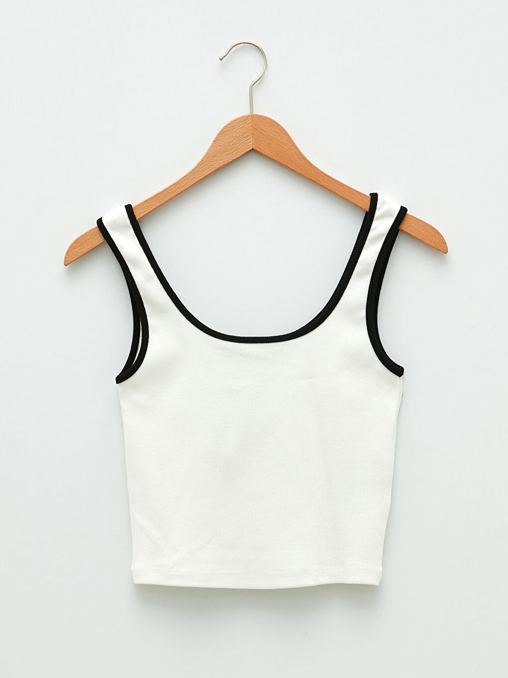 LCW Vision Women's U Neck Plain Crop Top -S2GE17Z8-FDU