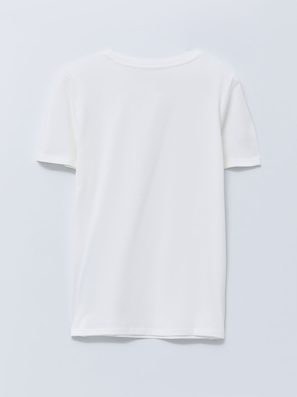 Crew Neck Straight Short Sleeve Cotton Women's T-Shirt-6