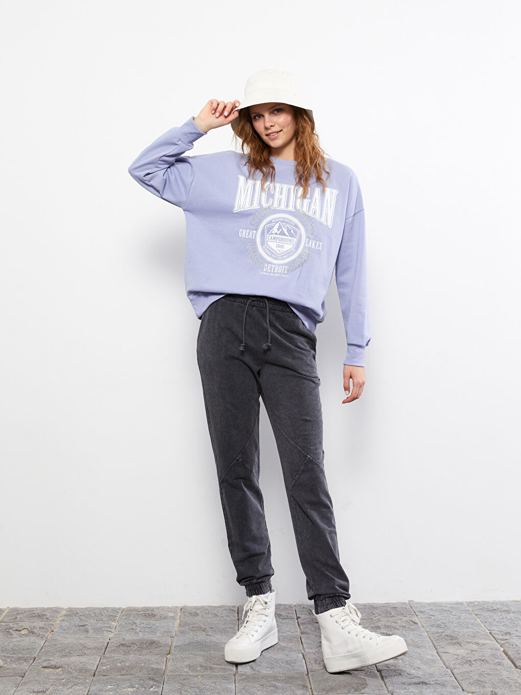 Elastic Waist Regular Pocket Detailed Women's Sweatpants