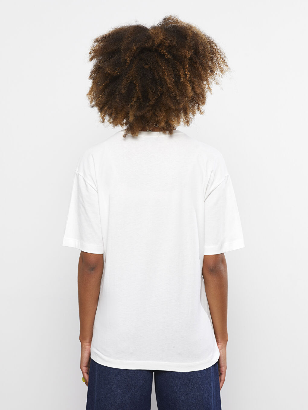 Тениска с кръгло деколте, отпечатани букви, къс ръкав, памук, за жени-5