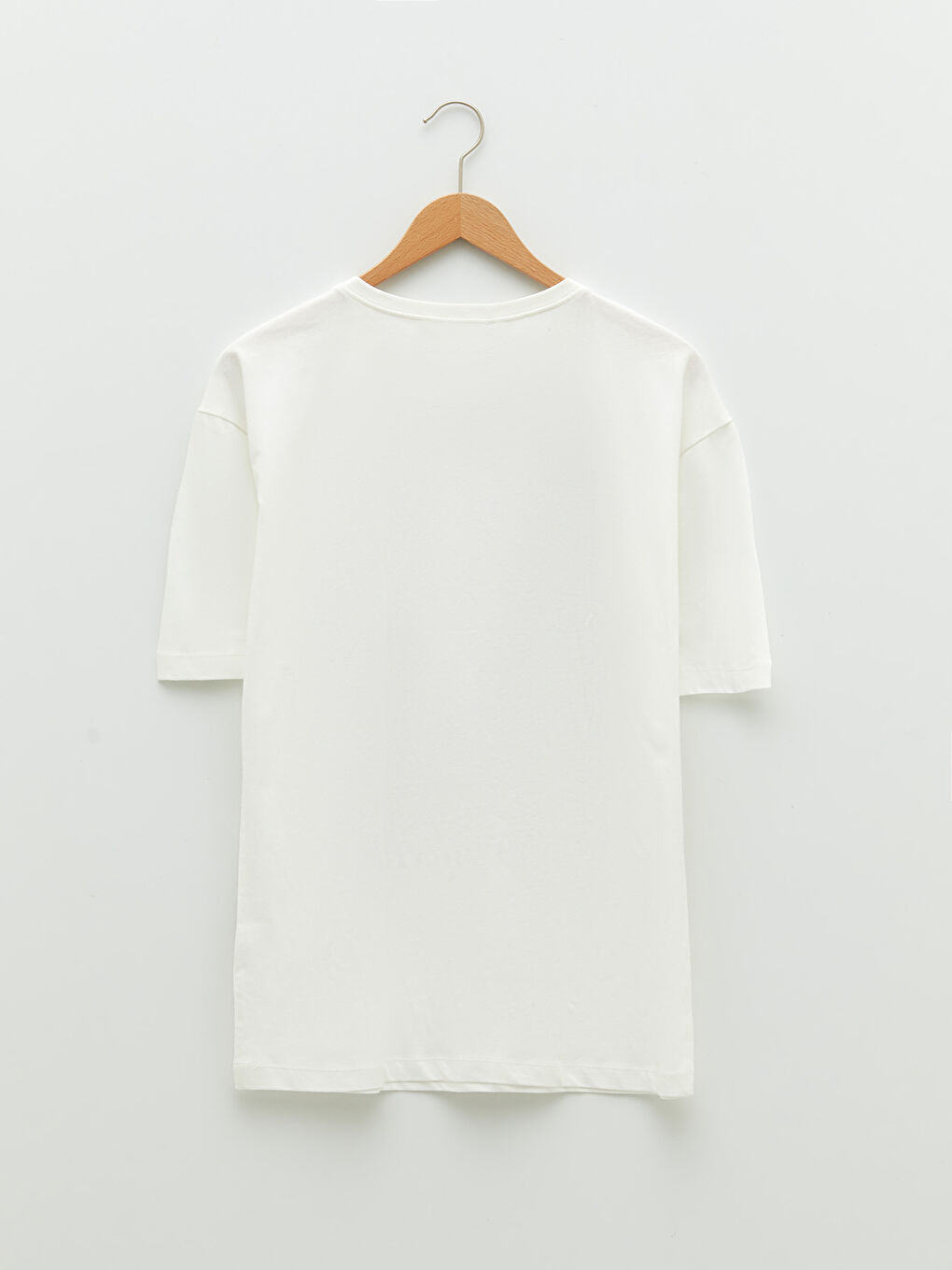 Тениска с кръгло деколте, отпечатани букви, къс ръкав, памук, за жени-7