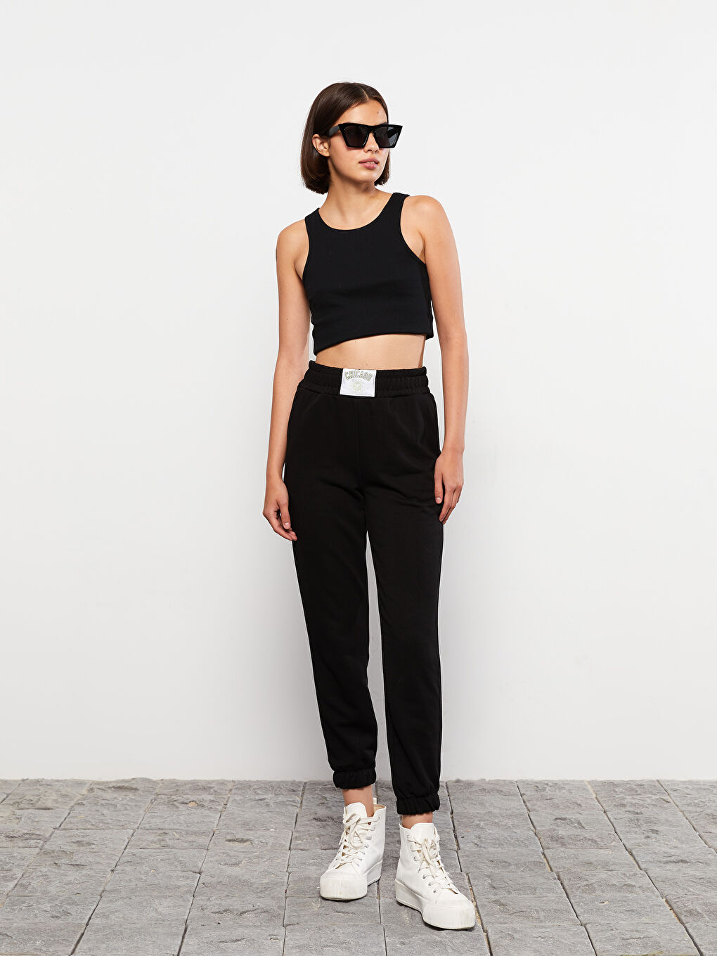 بنطال رياضي بطبعة بخصر مطاطي للسيدات