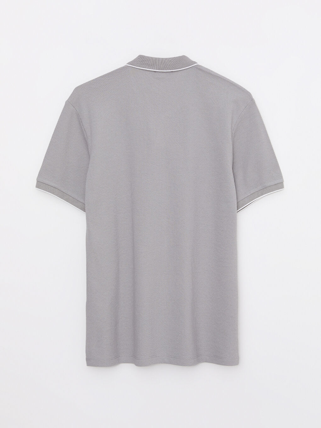 Gri Resort Yaka Kısa Kollu Erkek Tişört-6