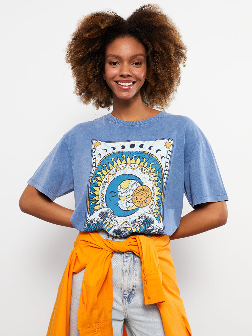 Crew Neck Printed Short Sleeve Cotton Women's T-shirt