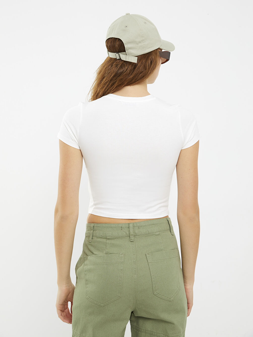 Tricou din Bumbac cu Mânecă Scurtă Imprimat și Guler Rotund pentru Femei-4