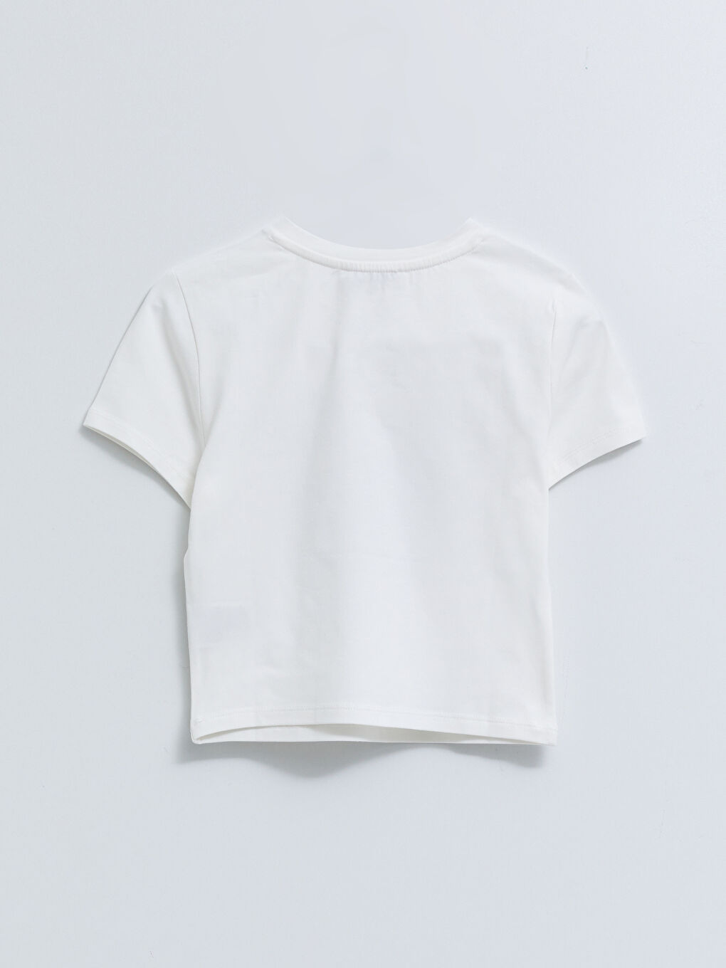 Tricou din Bumbac cu Mânecă Scurtă Imprimat și Guler Rotund pentru Femei-6