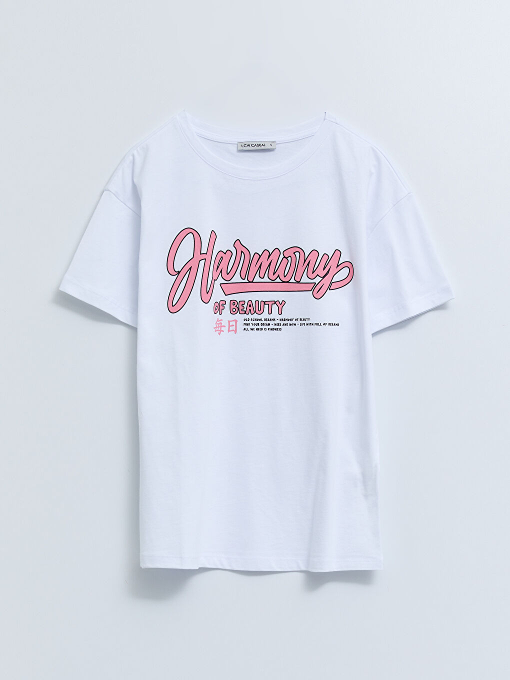 Crew Neck Letter Printed Short Sleeve Cotton Women's T-Shirt-10