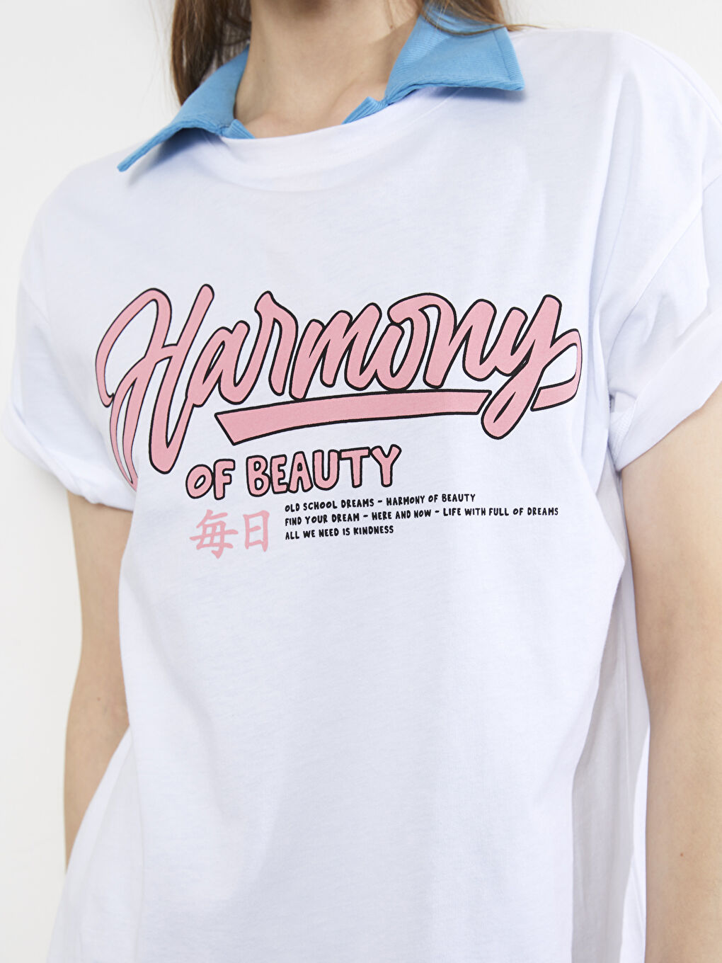 Crew Neck Letter Printed Short Sleeve Cotton Women's T-Shirt-7