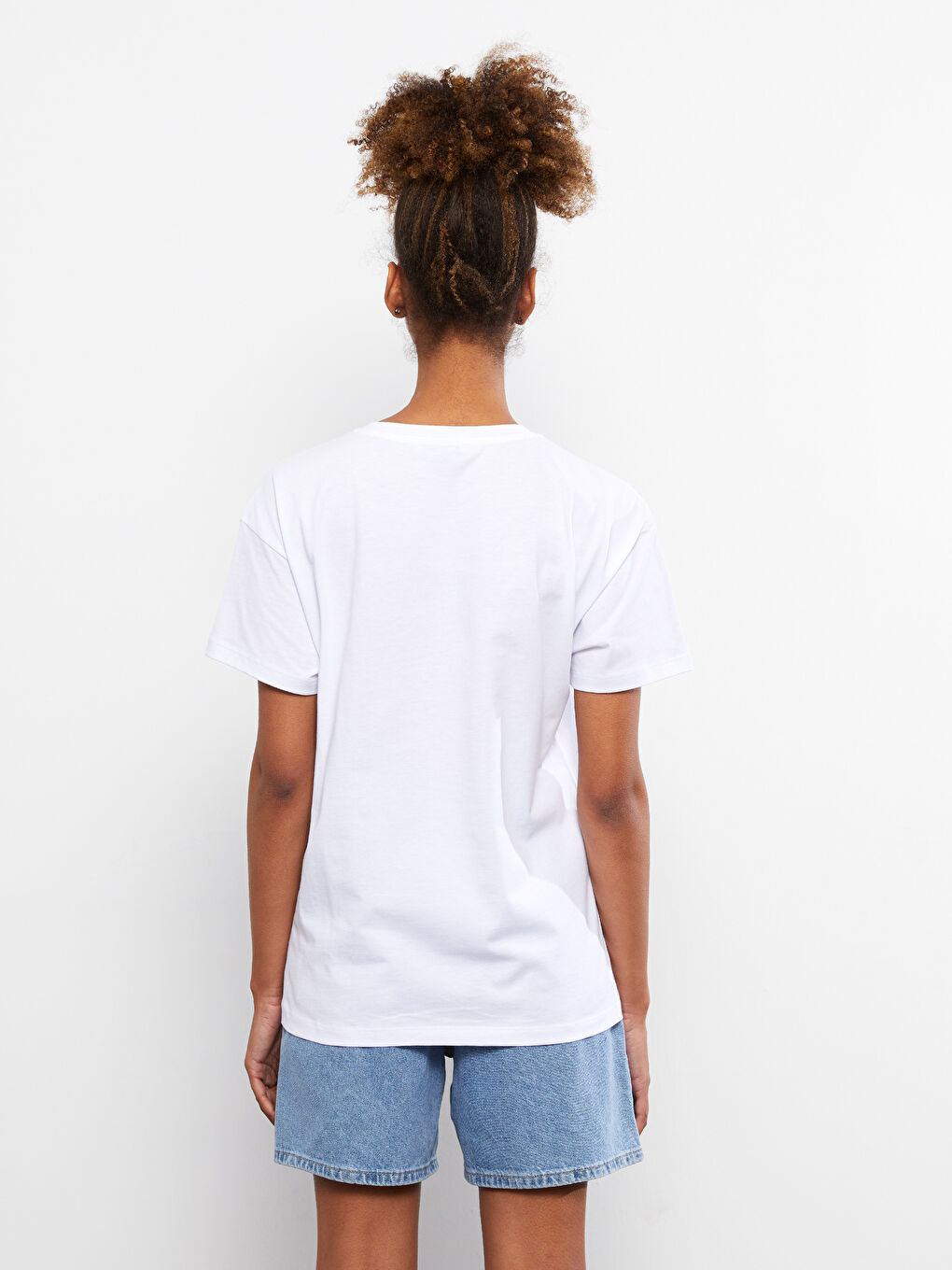 Crew Neck Letter Printed Short Sleeve Cotton Women's T-Shirt-8