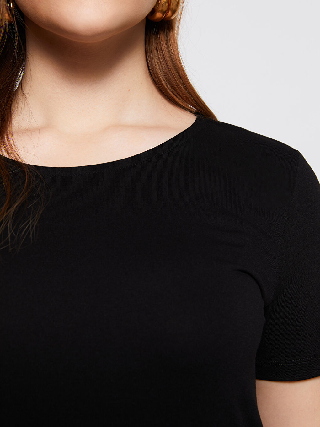 Robe Droite à Manches Courtes et Col Rond pour Femmes Grande Taille-7