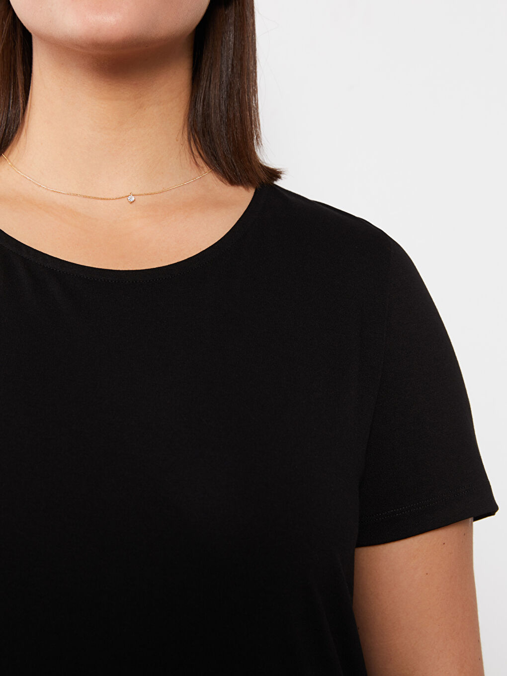 Robe Droite à Manches Courtes et Col Rond pour Femmes Grande Taille-6