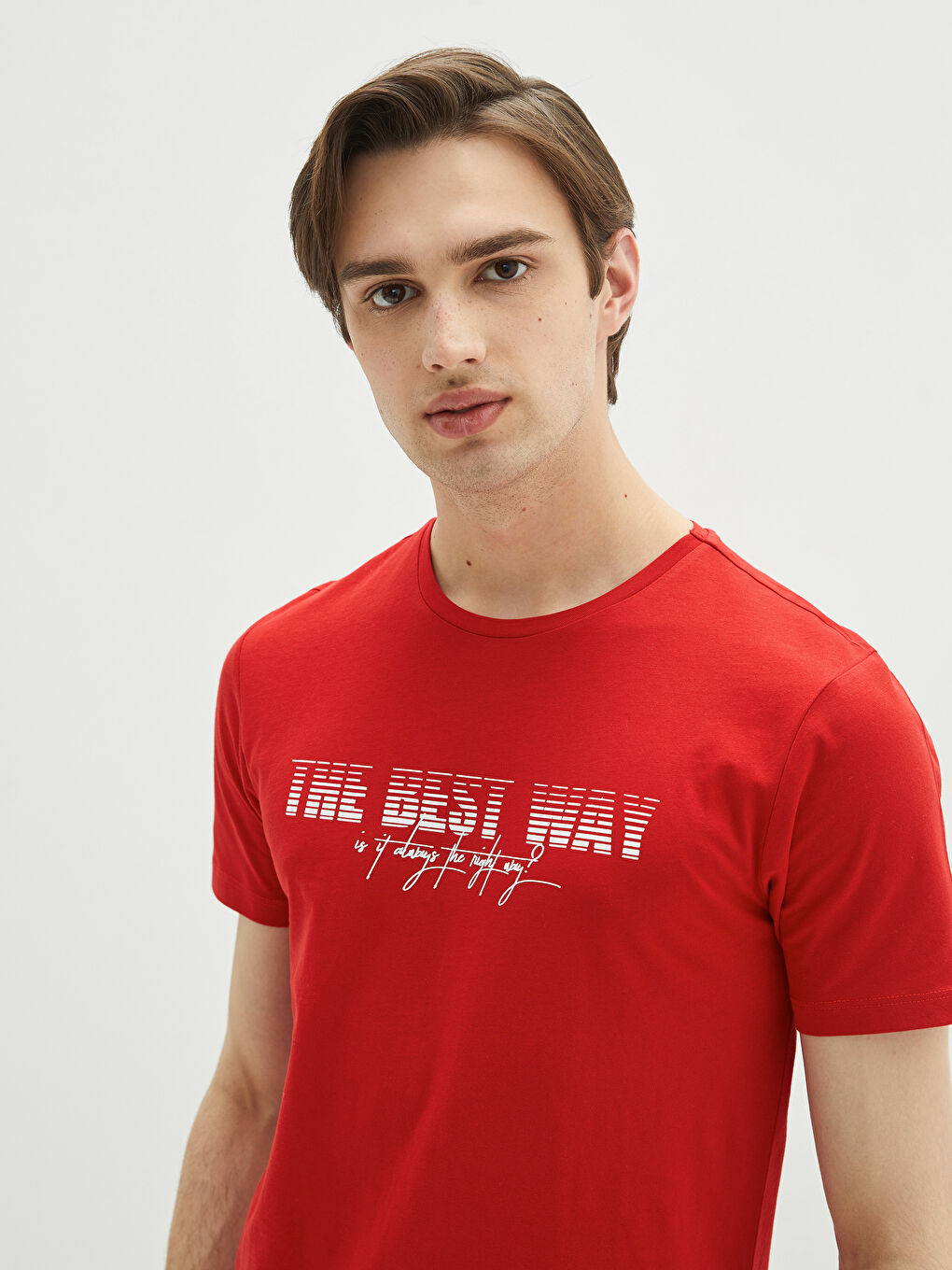 Crew Neck Short Sleeve Printed Combed Cotton Men's T-shirt-1