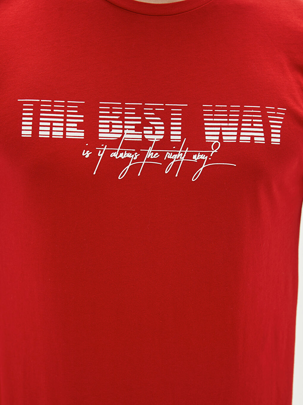 Crew Neck Short Sleeve Printed Combed Cotton Men's T-shirt-3