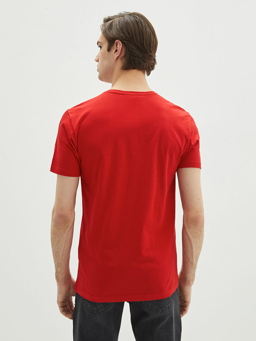 Crew Neck Short Sleeve Printed Combed Cotton Men's T-shirt-4