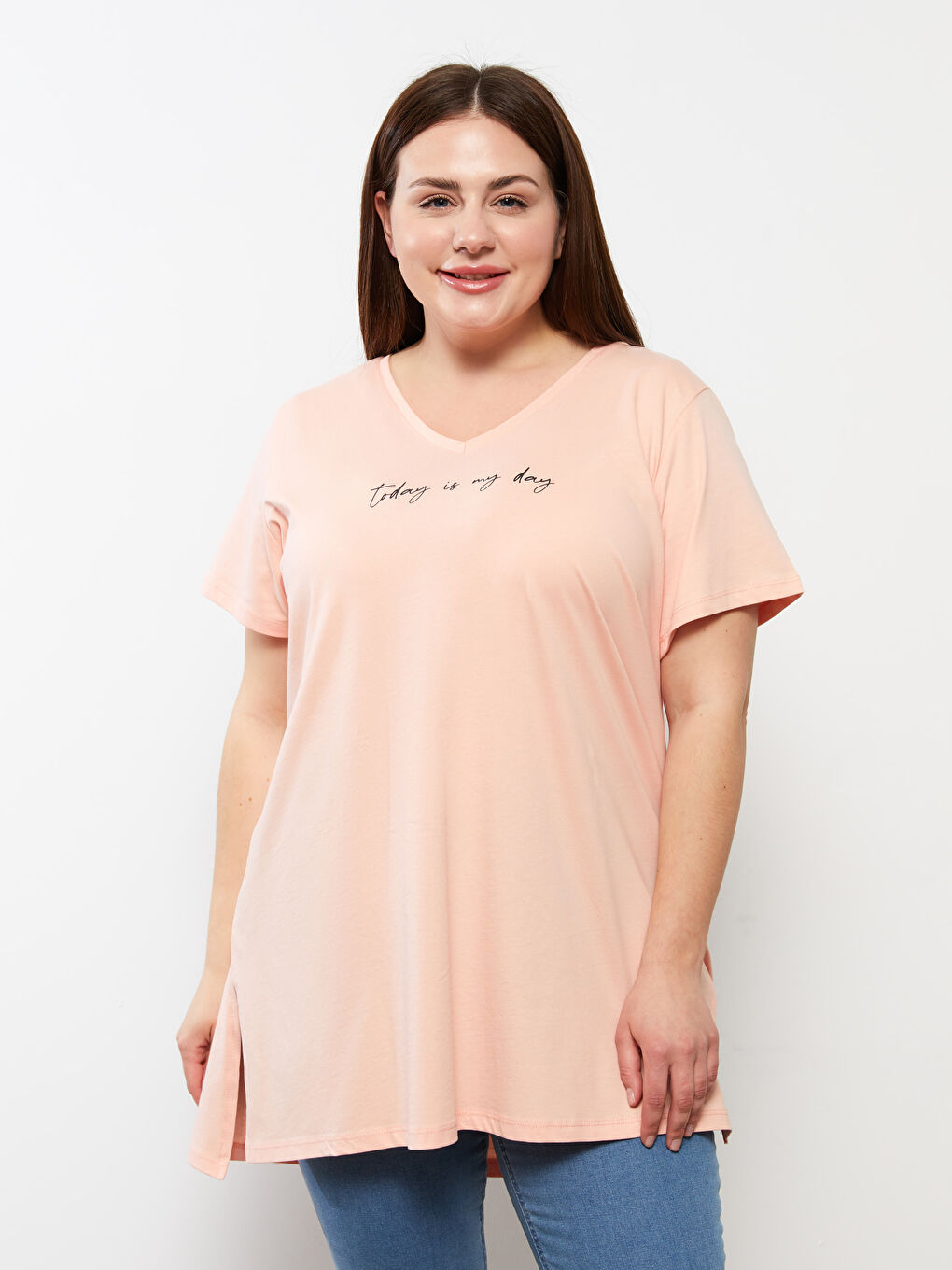 Pembe Şeftali Tişört-1