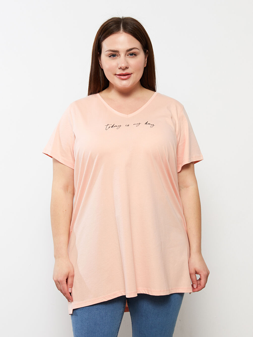 Pembe Şeftali Tişört-2