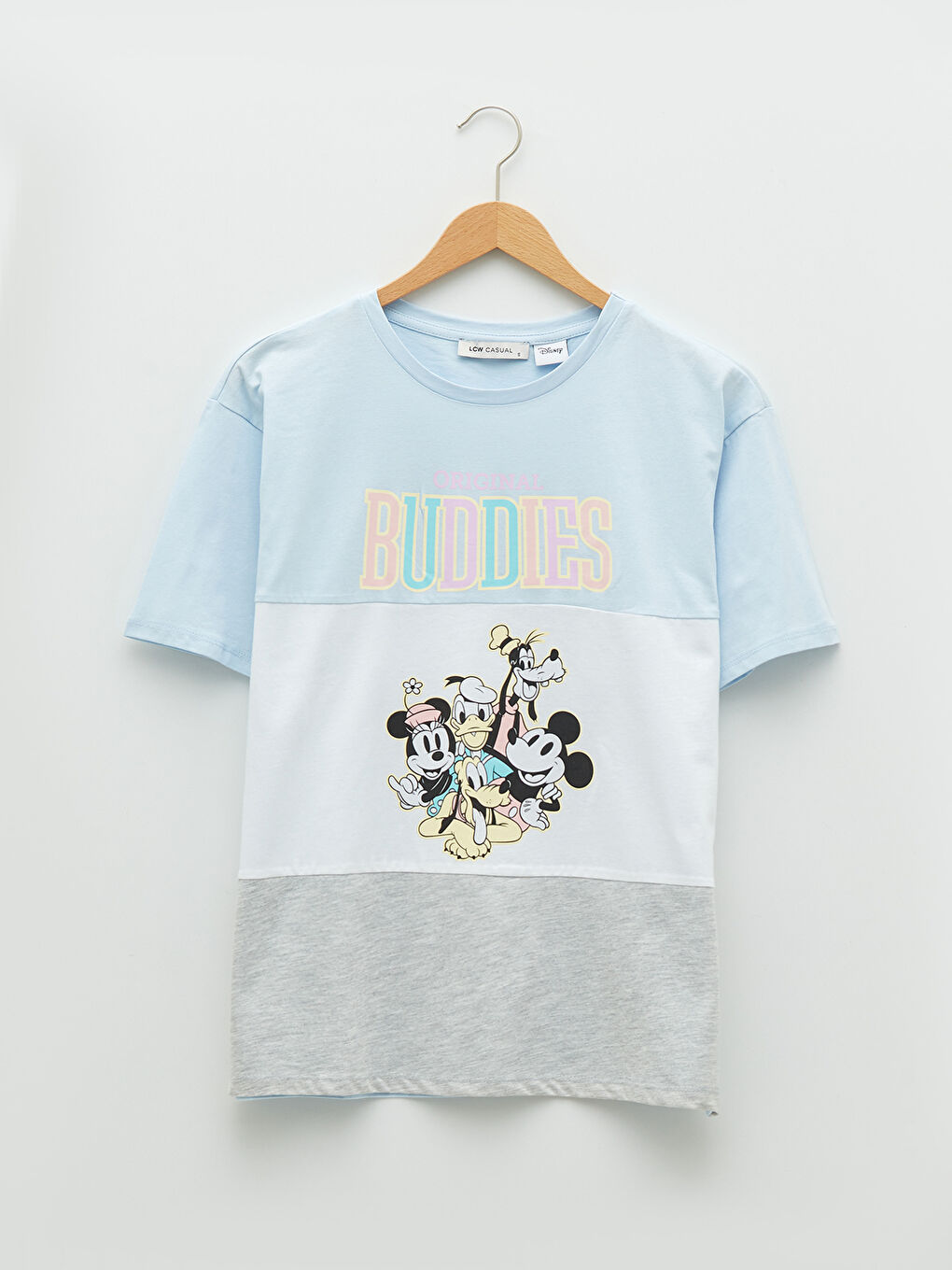Crew Neck Mickey Mouse Printed Short Sleeve Cotton Women's T-Shirt-5