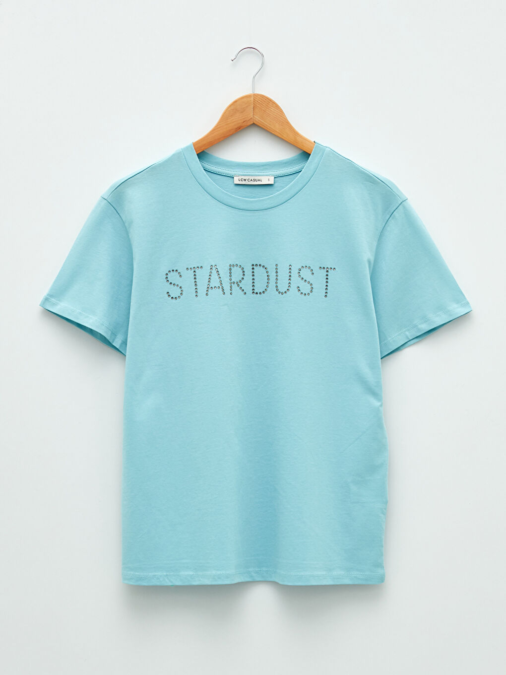 Mavi Bisiklet Yaka Baskılı Kısa Kollu Pamuklu Kadın Tişört-5