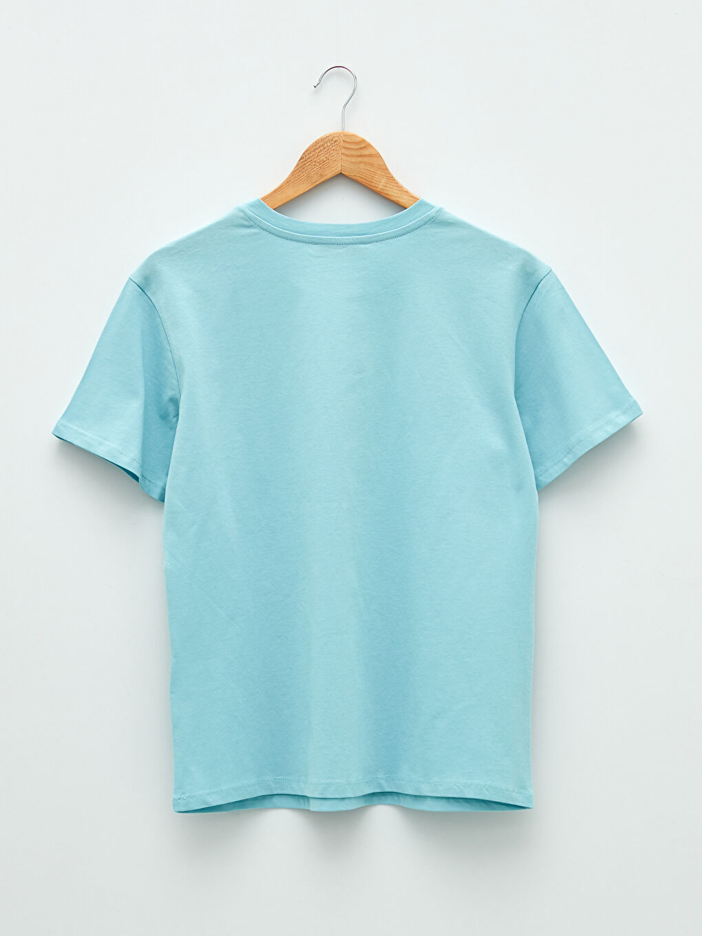 Mavi Bisiklet Yaka Baskılı Kısa Kollu Pamuklu Kadın Tişört-6