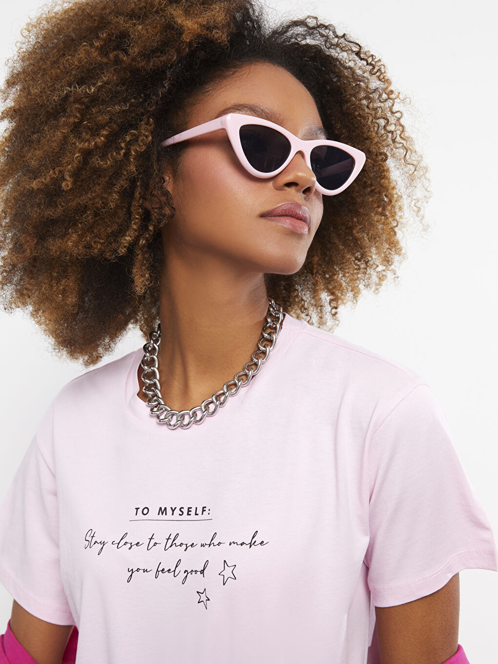 T-shirt en Coton à Manches Courtes avec Imprimé Lettre et Col Rond pour Femmes-4